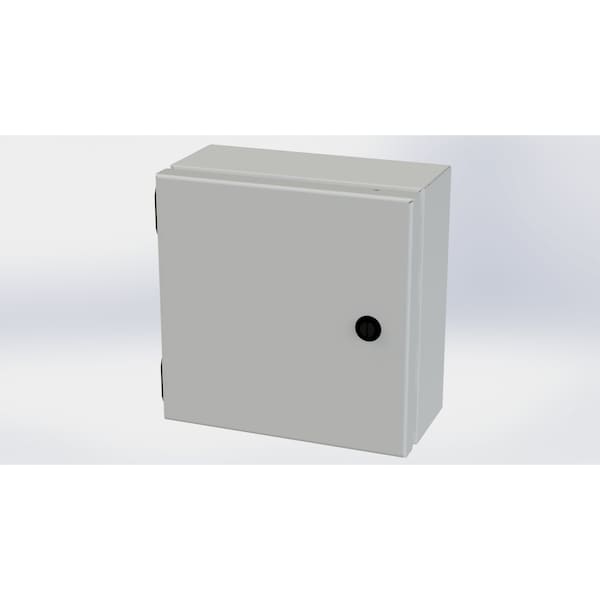 1/4 Turn Latch Electrical Enclosures, 8 in H, 4 in D, 8 in W, NEMA 3R, 4, 12, 13, Carbon Steel